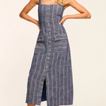 Noemi Dress in Indigo Stripe - Lukka Boutique