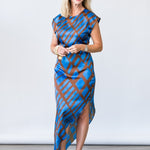 Lydia Dress in Blue Matrix - Lukka Boutique