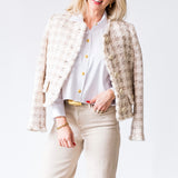 Zell Collarless Jacket in Taupe