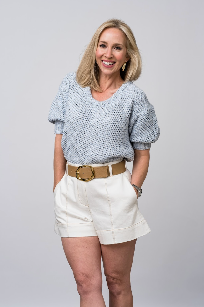 Cora Denim Short in Eggshell - Lukka Boutique