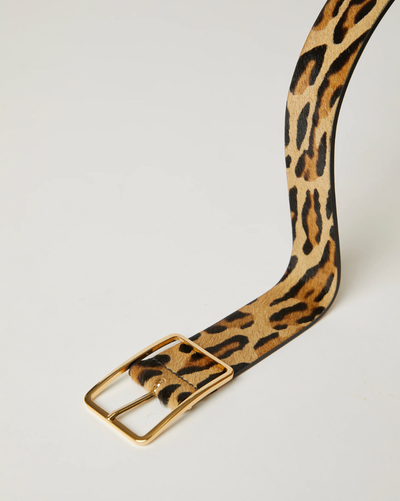 
                  
                    Milla Calf Hair Belt in Leopard Gold
                  
                