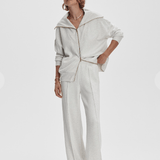 The Wide Leg Pant 28 in Ivory Marl - Lukka Boutique