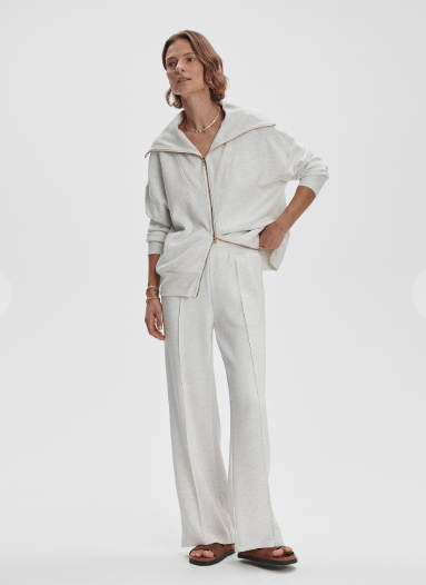 The Wide Leg Pant 28 in Ivory Marl - Lukka Boutique