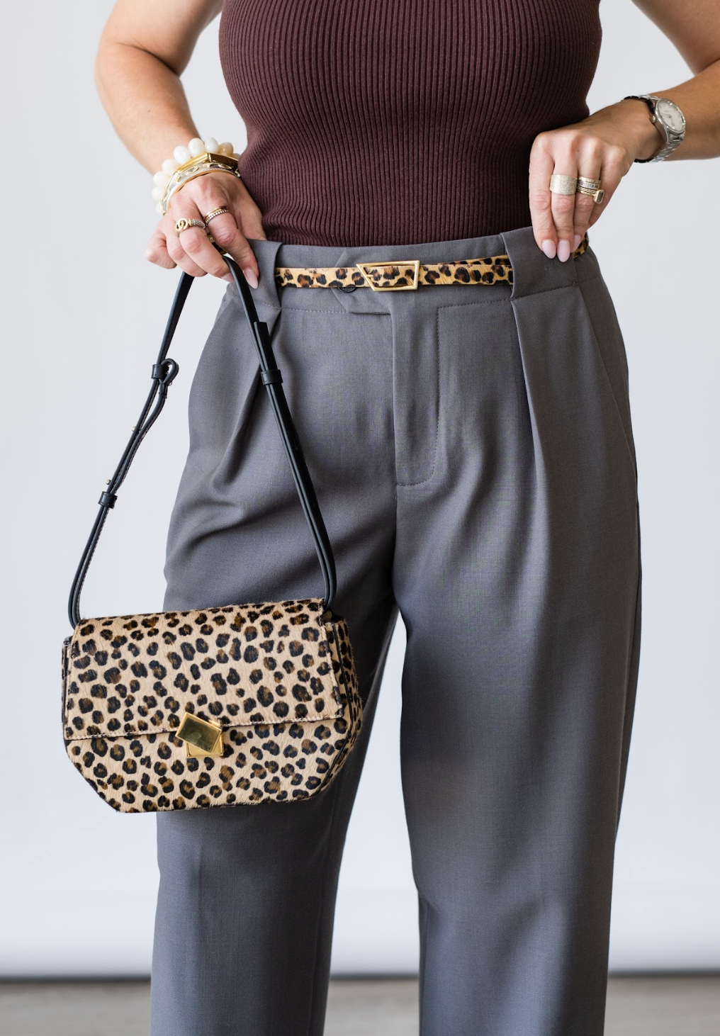 Skinny Cowhide Belt in Urban Beige - Lukka Boutique