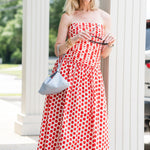 Rahi Midi Dress in Celeste Spot Red - Lukka Boutique