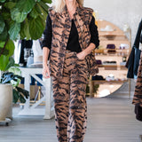 BRIELLE ANIMAL PRINTED EMBELLISHED VEST
