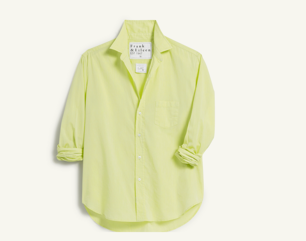 Eileen Relaxed Button-Up Shirt in Chartreuse