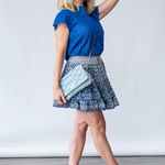Viti Mini Skirt in Blue - Lukka Boutique