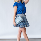 Viti Mini Skirt in Blue - Lukka Boutique