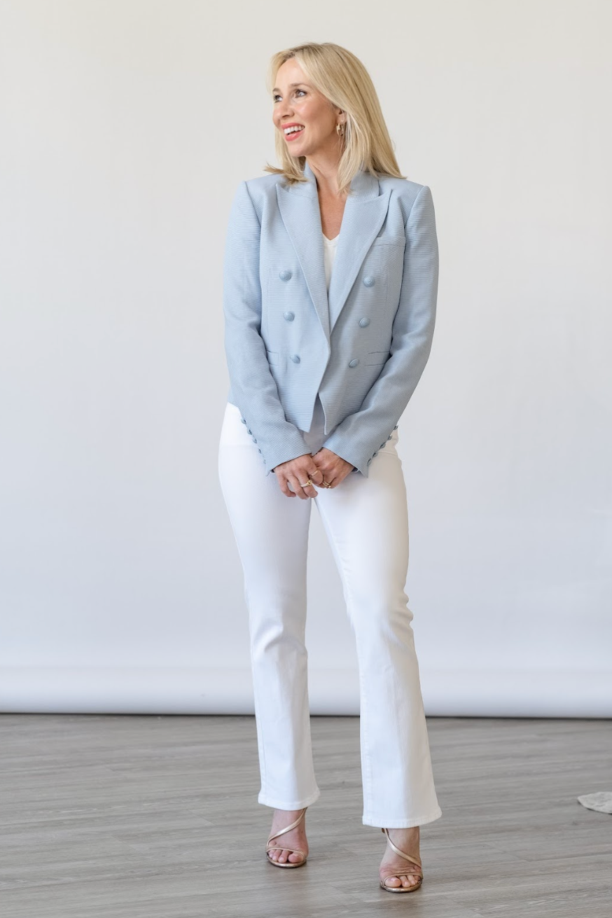 Brooke Blazer in Blue Fog - Lukka Boutique