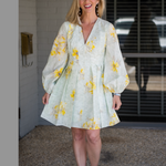 Yara Poplin Dress in Sage Combo - Lukka Boutique