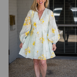 Yara Poplin Dress in Sage Combo - Lukka Boutique