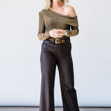 Anessa Wide Leg Jean in Chicory Coffee Luxe Coating - Lukka Boutique