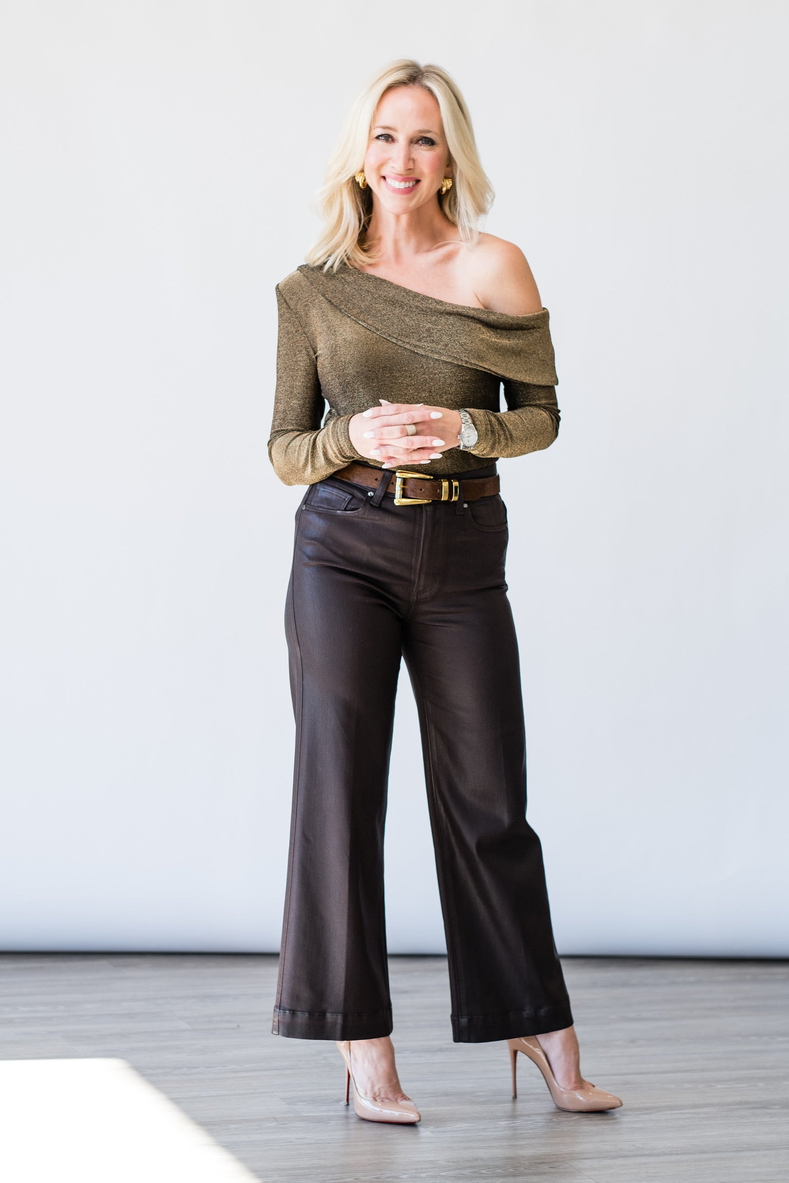 Anessa Wide Leg Jean in Chicory Coffee Luxe Coating - Lukka Boutique