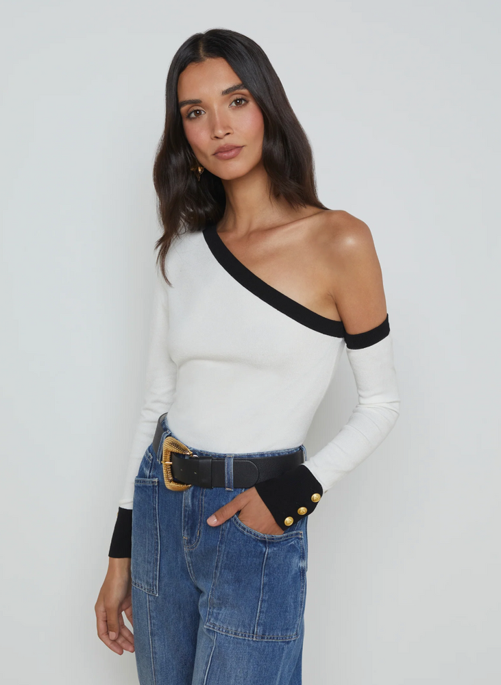 
                  
                    Maeva One-Shoulder Top in White
                  
                