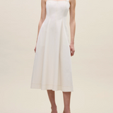 Cora Denim Dress in Eggshell