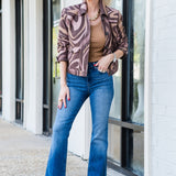 Nyx Crop Jacket in Abstract Swirl