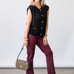 Rose Sleeveless Cardigan in Black - Lukka Boutique