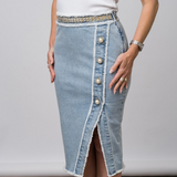 Arcadia Denim Skirt in Light Blue - Lukka Boutique