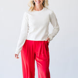Sparkle Together Sweater Top in Chalk - Lukka Boutique
