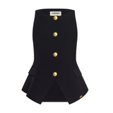 Tessa Racer Neck Vest in Black - Lukka Boutique