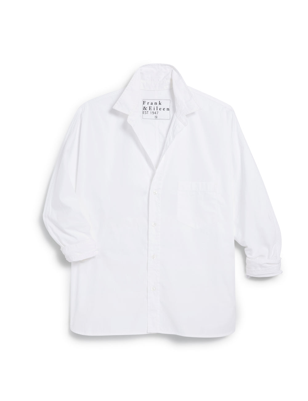 Oona Continuous Sleeve Button-Up Shirt in White