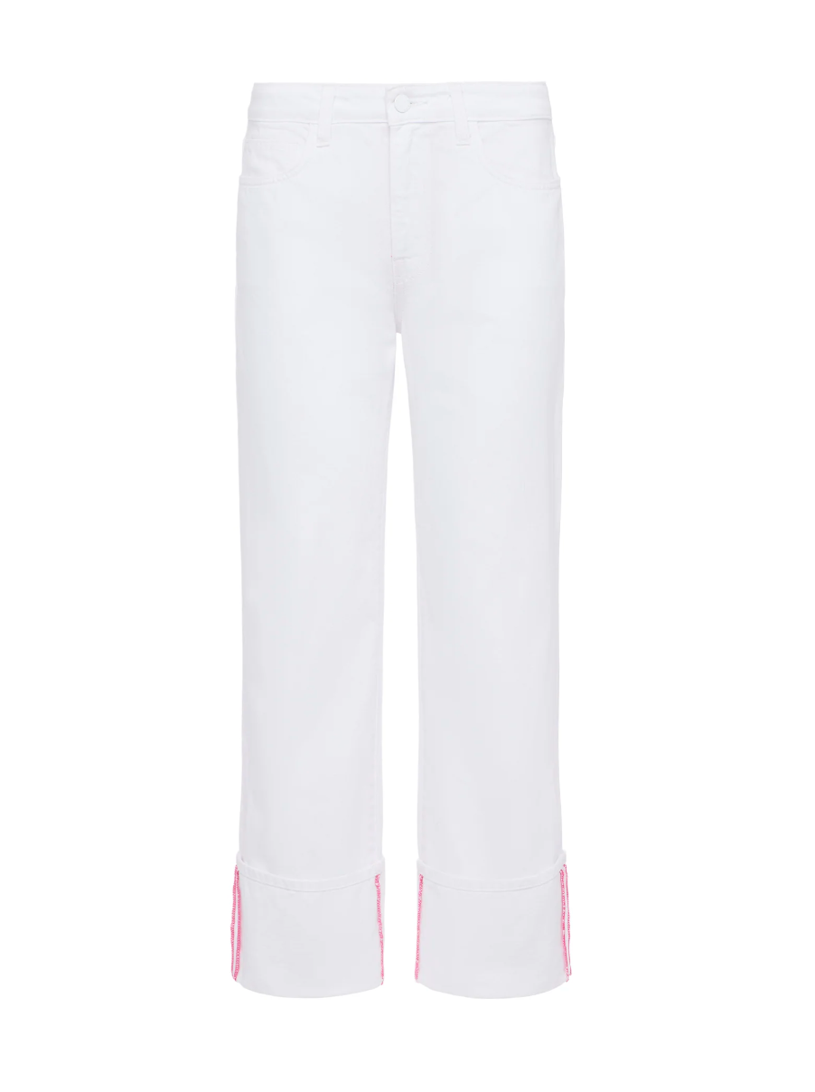 Leighton Ultra High Rise Cuff Stovepipe Jean in Blanc