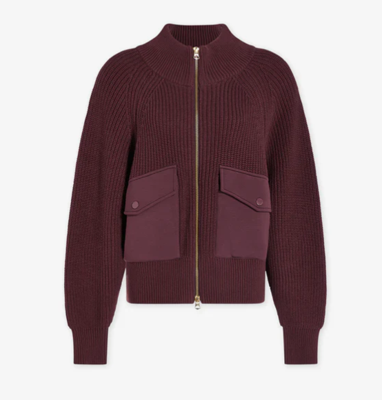 
                  
                    Tess Knit Jacket in Deep Mahogany
                  
                