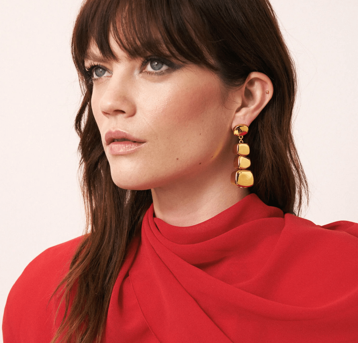 Organic Shaped Earring in Gold - Lukka Boutique