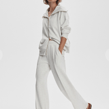 The Wide Leg Pant 28 in Ivory Marl - Lukka Boutique