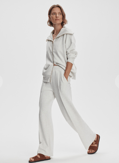 The Wide Leg Pant 28 in Ivory Marl - Lukka Boutique