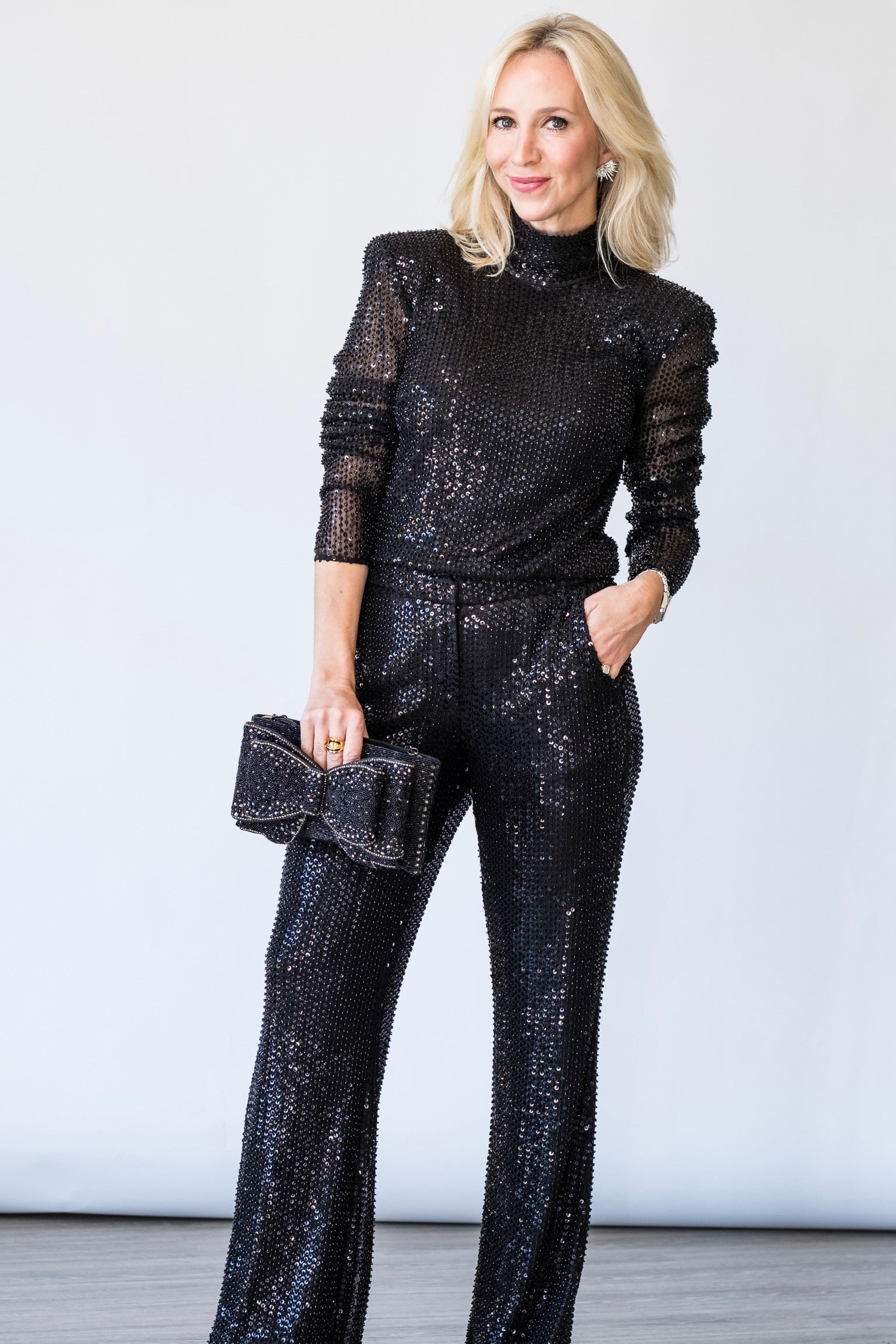 Olivian Beaded Mesh Pant in Black - Lukka Boutique