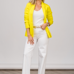 Knit Blazer in Lemon - Lukka Boutique