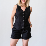 Relaxed Modern Vest in Black