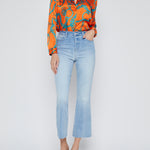Kendra High Rise Crop Flare in Dorian - Lukka Boutique