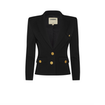 Wylla Shirt Structured Blazer in Black - Lukka Boutique