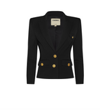 Wylla Shirt Structured Blazer in Black - Lukka Boutique
