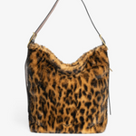 Jane Hobo XL Leo Faux Fur Bag in Leopard - Lukka Boutique