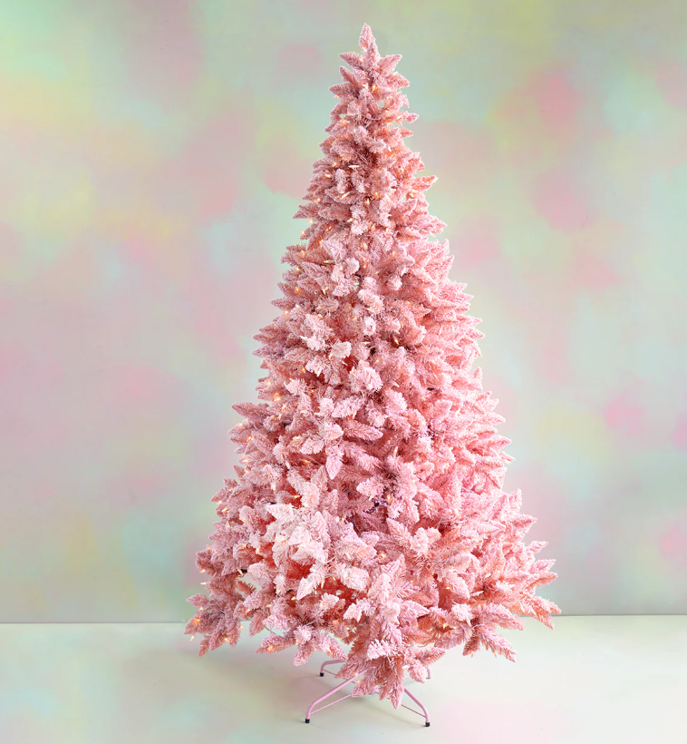 Plush Brush Flocked Tree in Pink