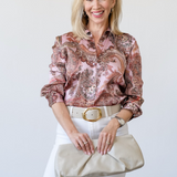 Dani Silk Blouse in Mauve French Paisley