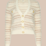 Ariadne Mixed Stitch Cardi in Ecru/Natural Multi