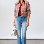 Jia Crop Jacket in Mauve Tweed - Lukka Boutique