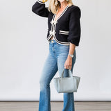 Kaito Crop Cardigan in Black - Lukka Boutique