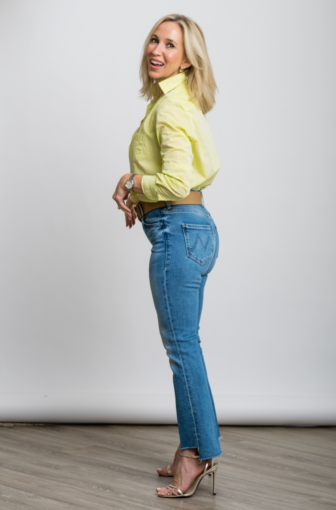 
                  
                    Eileen Relaxed Button-Up Shirt in Chartreuse
                  
                