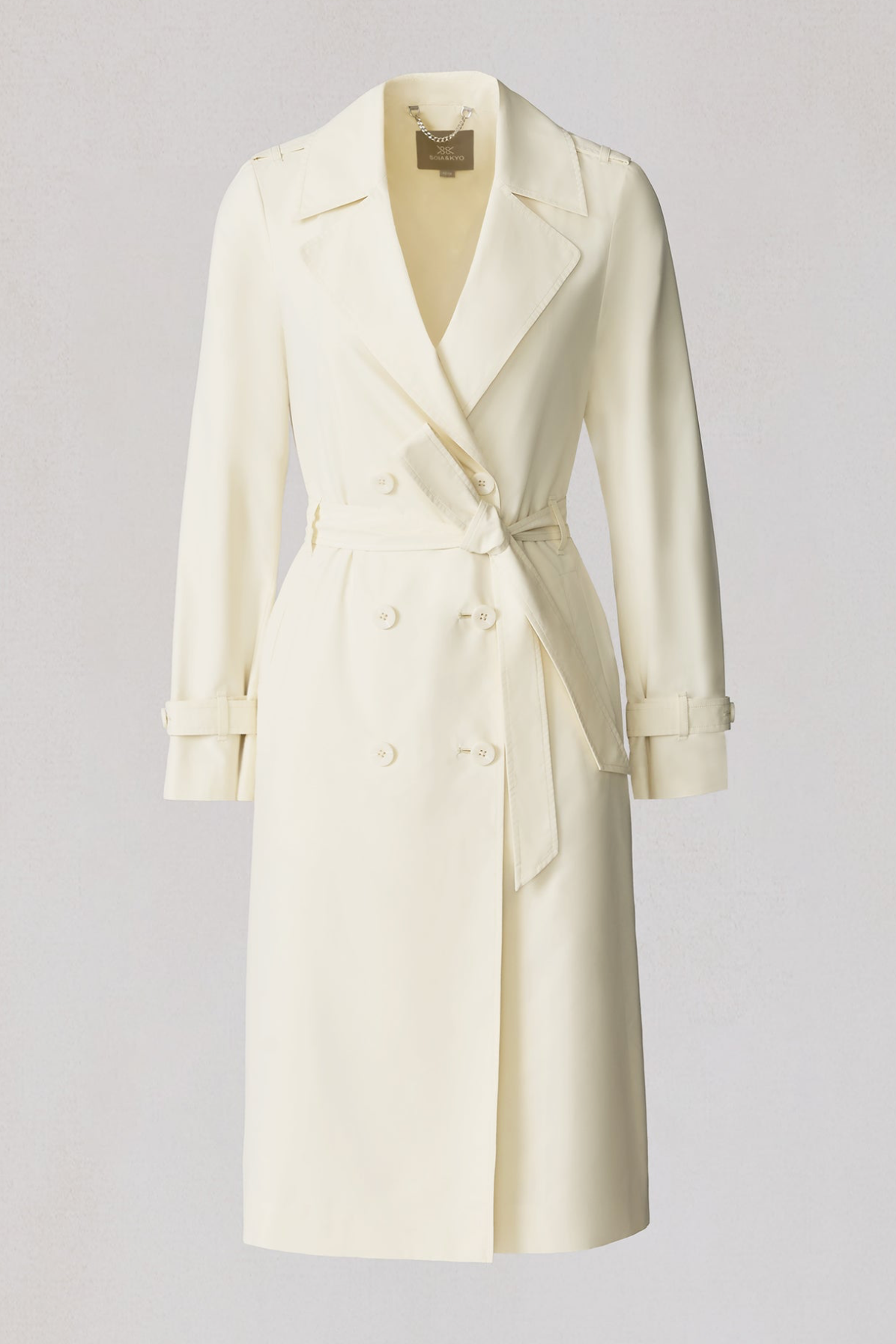 Blaire Double-Breasted Trench in Sidewalk Chalk - Lukka Boutique