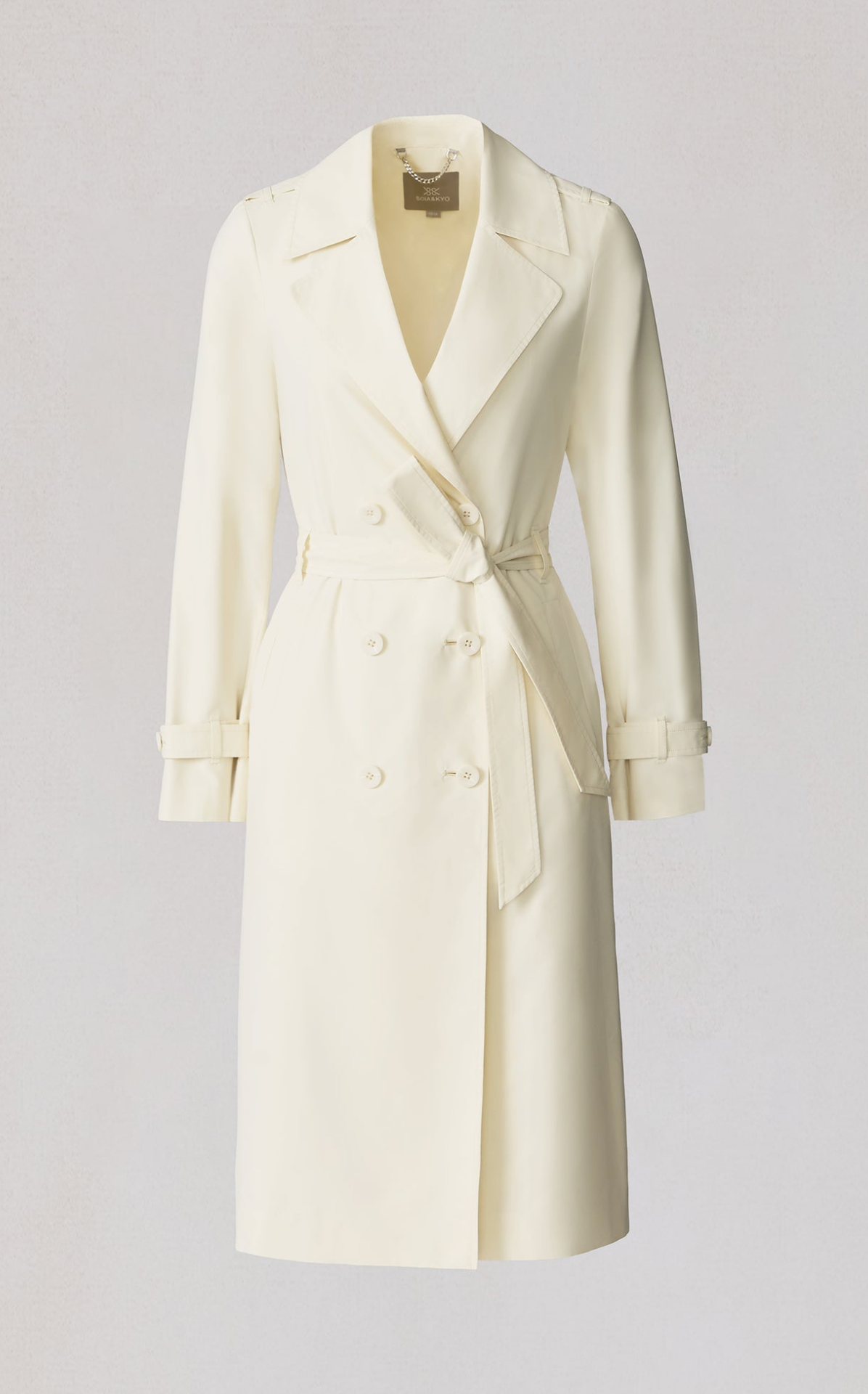 Blaire Double-Breasted Trench in Sidewalk Chalk - Lukka Boutique