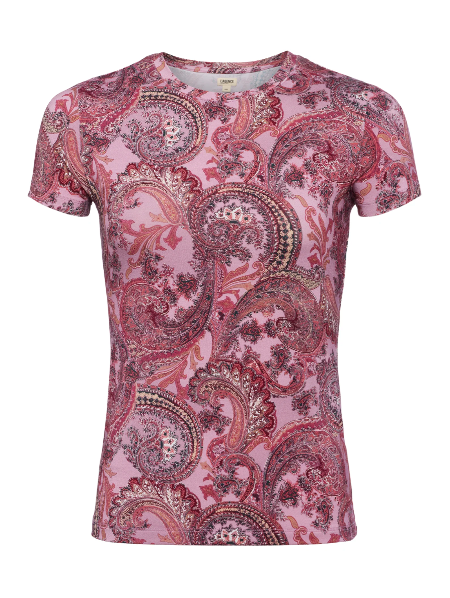 Ressi Fitted Tee in Mauve French Paisley