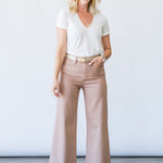 Anessa Wide Leg Jean in French Latte Luxe Coating - Lukka Boutique