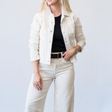 Janelle Slim Raw Jacket in French Vanilla