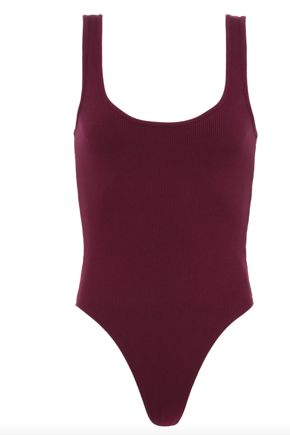 Nica Scoop Neck Tank Bodysuit in Dark Port - Lukka Boutique